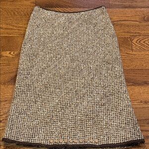 Prada Brown and Cream Tweed Pencil Skirt